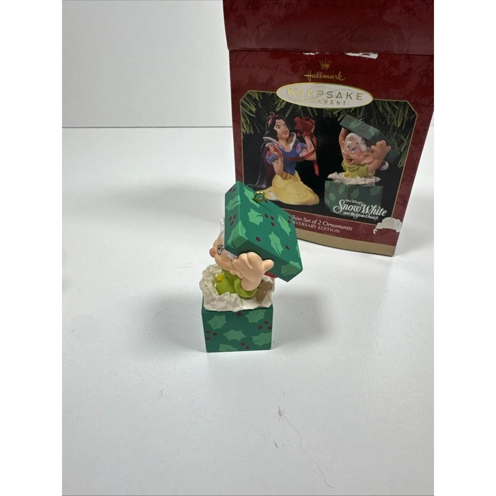 Hallmark Keepsake Disney Snow White Set of 2 Ornaments Anniversary Edition 1997